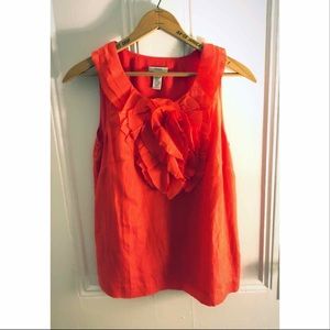 J. Crew Orange Silk Ruffle Top